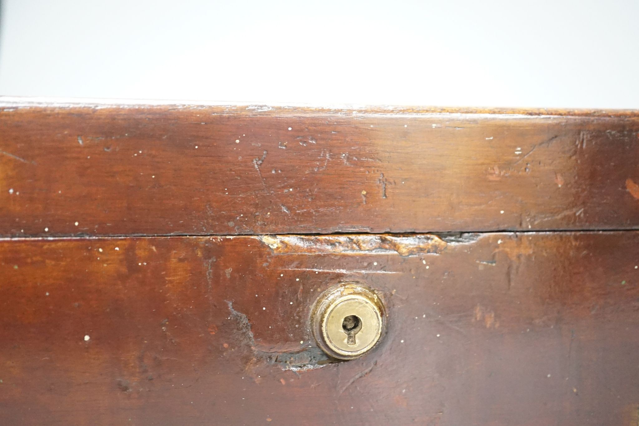 A 19th century French rosewood and marquetry letters box, an inlaid stationary rack and a brass-mounted box 28cm